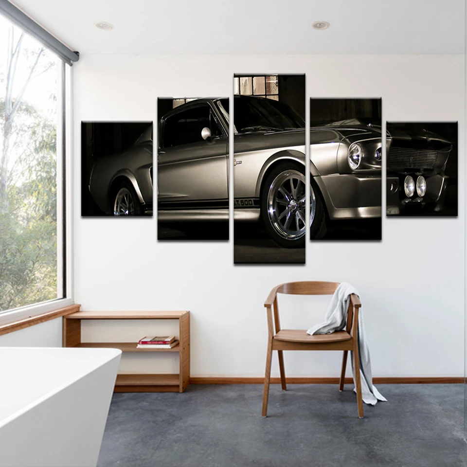 Ford Mustang Shelby GT500 1967 American Classic Muscle Car USA Flag Poster Print