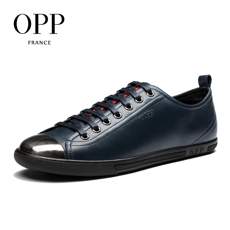 OPP Mens Loafers Fashion Cow Leather Lace-up Casual Shoes, Leather Stitching Casual Men's Shoes Genuine Leather Loafers for Men