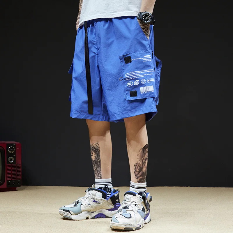 BF Темный Бриз шорты мужские Tide небольшой высокой уличной функции личности волшебный постер карман