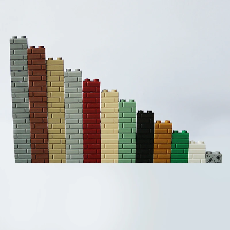 100 шт. замок город МОС DIY войны блок кирпич 1X2 строительные блоки части совместимы