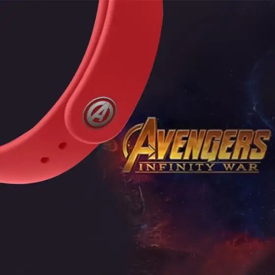 Hot avengers marvel cartoon For Xiaomi Mi Band 4 3 2 Bracelet Miband4 3 2 Strap Wristband Band For Mi Band 2/3/4 Silicone soft - Цвет ремешка: red No.1