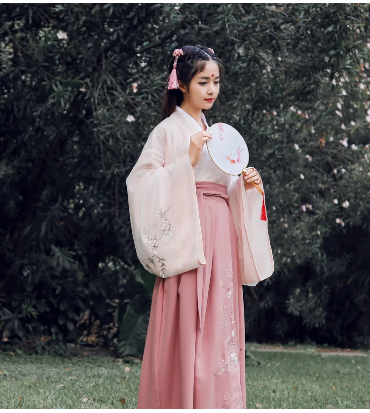 Китайский традиционный Древний костюм ханьфу, вышитый элегантный танцевальный набор для женщин, Династия Тан, принцесса, сценическое представление, косплей