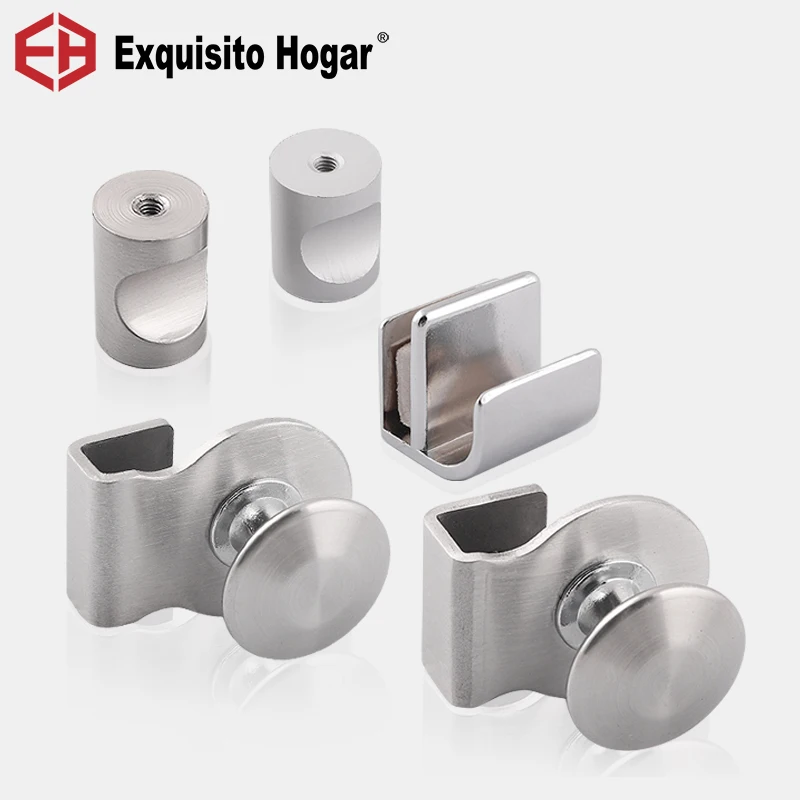 Open Hole Knobs Glass Cabinet Furniture Door Handle Wine Cabinet Wooden Door Modern Glass Clip Handle