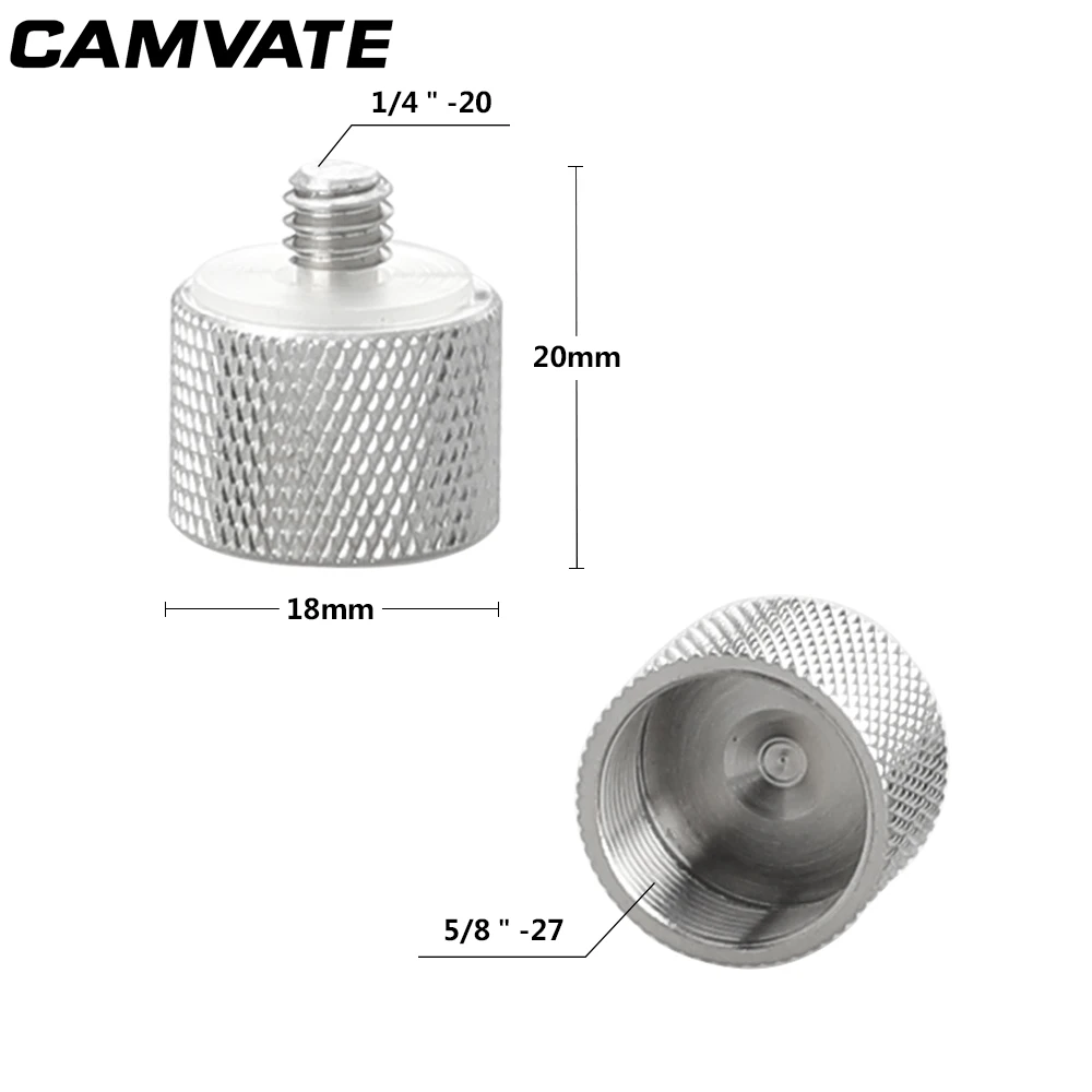 Адаптер для микрофона CAMVATE с внутренней резьбой 5/8 27 на наружную резьбу 1/4 20