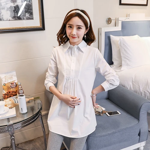 Maternity Blouses Shirts for Pregnant Women Long sleeved Spring