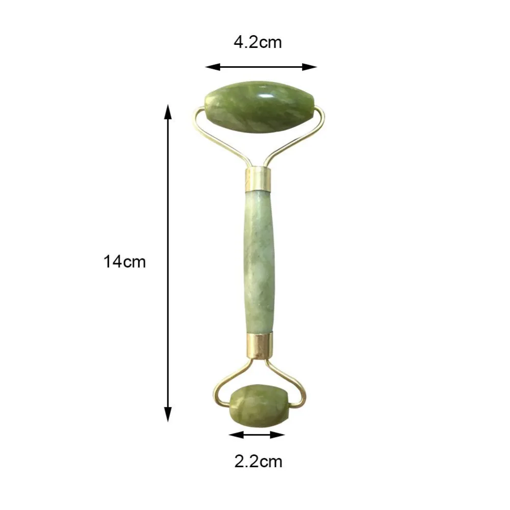 1 шт Двойная Головка зеленый нефритовый ролик-массажер для глаз уход за кожей лица шеи лица расслабиться для похудения Тонкий Чистка для лица и тела Красота Инструменты для здоровья