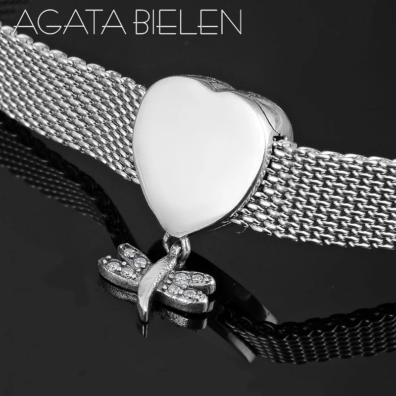 

2019 New 925 Sterling Silver Heart Cloud Clip Bead Clear CZ Dragonfly Pendant Fit Original Reflection Charm Bracelet Jewelry DIY