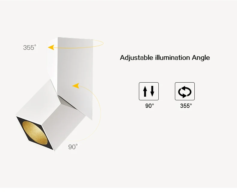 Square Surface Mounted LED Downlight Adjustable 7W 15W LED Ceiling Light Downlight Surface Spotlight 220V Lighting Fixtures