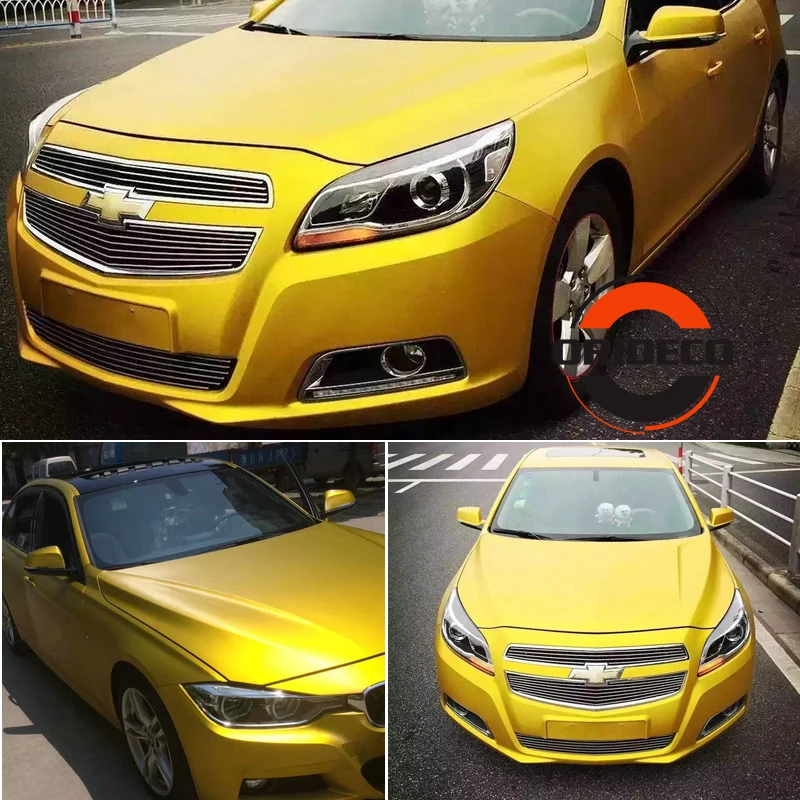 golden brushed metallic chrome vinyl film 