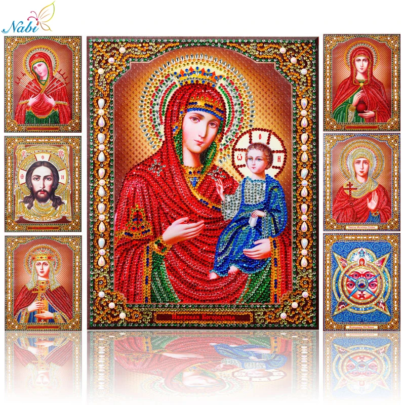 

Nabi Special Shaped Religious Diamond Embroidery Bead DIY Diamond Painting Cross Stitch People 3D Mosaic Picture Home Decor