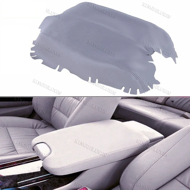 Grey Car Console Lid Armrest Leather Cover For Honda Accord Coupe Sedan