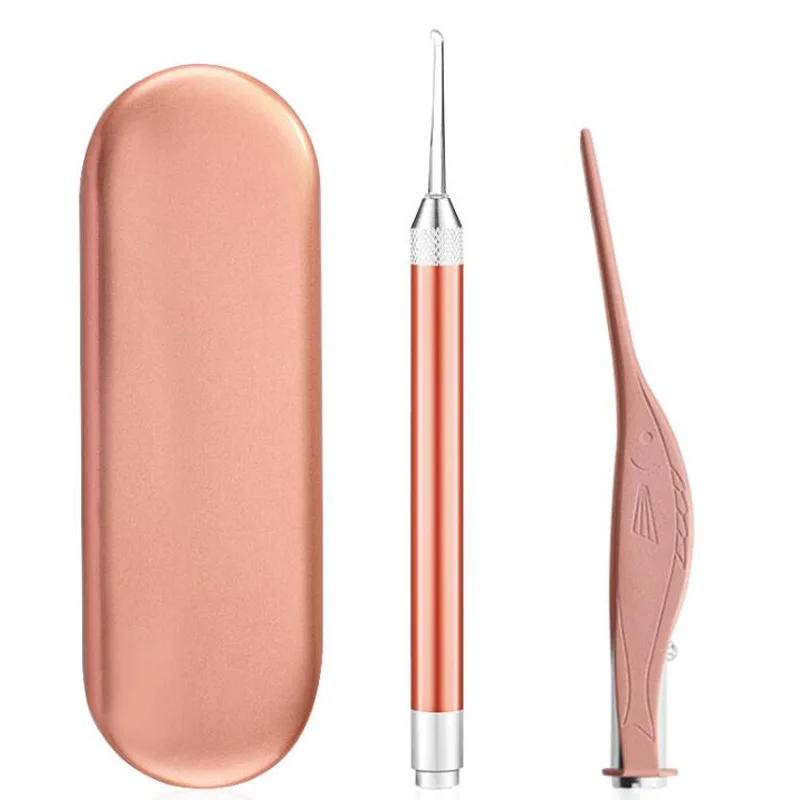 

New Baby Ear Wax Pickers Cleaner Set Flashlight Earpick Earwax Remover Luminous Light Spoon Cleaning Tool High Quanlity
