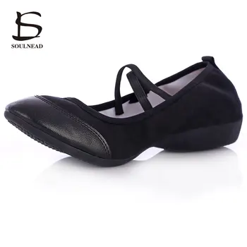

Ballet Shoes Woman Practice Dancing Shoes Ballroom Latin Dance Shoes Modern Rumba Salsa Point Heel Square Genuine Leather Shoes
