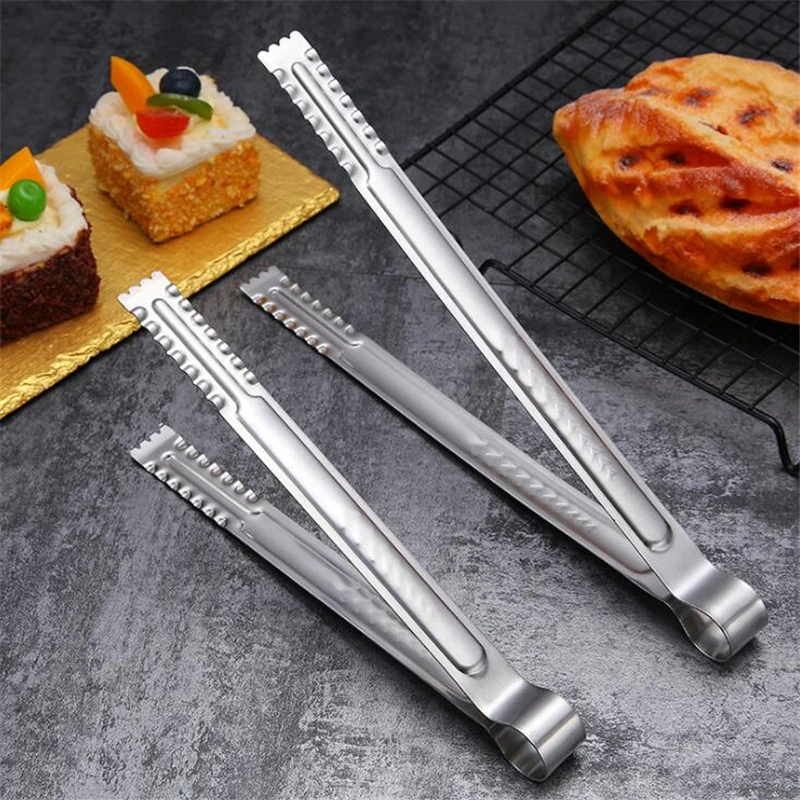 

Stainless Steel Food Tongs Kitchen Cooking Tool BBQ Meat Clips Cake Bread Clamp Fruits Vegetable Salad Cooking Tools