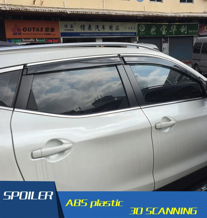 For Qashqai Plastic Window Visor 2016-2019 Vent Shades Sun Rain Deflector Guard Auto Accessories 4PCS/SET | Автомобили и