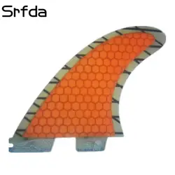 Srfda Бесплатная доставка плавник для серфинга Новый стекловолокна серфинг ласты ФТС 2 fin для серфинга Orange 3 шт/комплект размер L