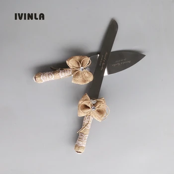 

1Set/Lot Personalized Bowknot Wedding Cake Server Gift Set Cake Server Knife Set for Wedding Decoration