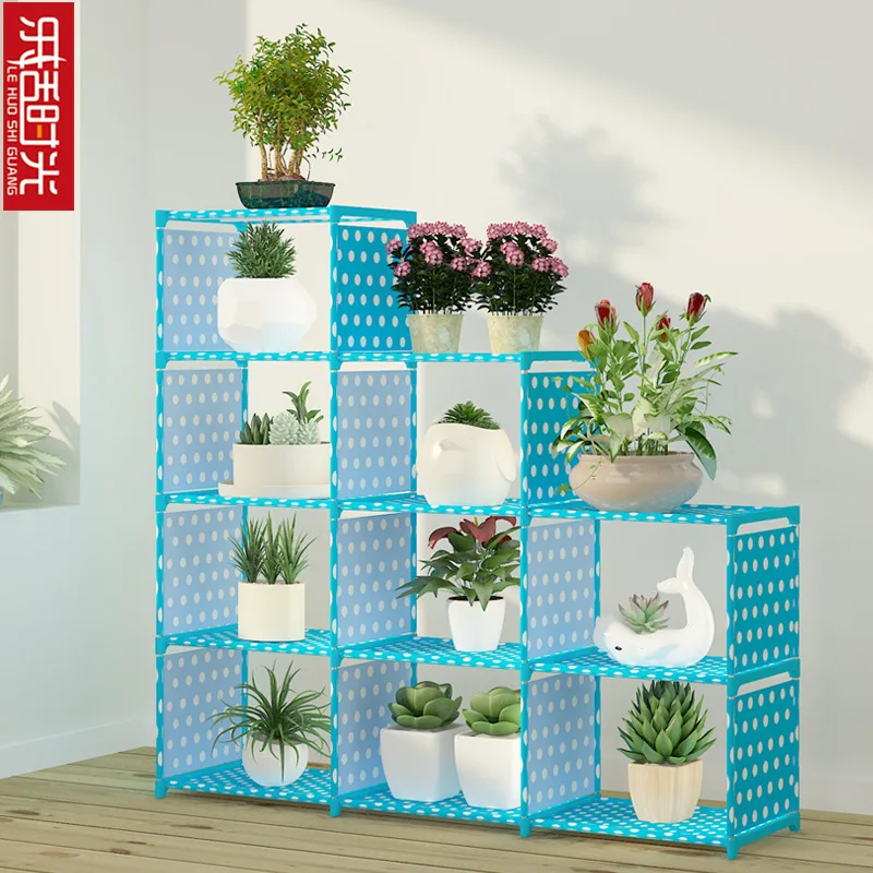 

Multi-Grid Plant Shelf Simple Modern Assembly Storage Rack Removable Multi-pattern Balcony Potted Plant Rack Outdoor Furniture