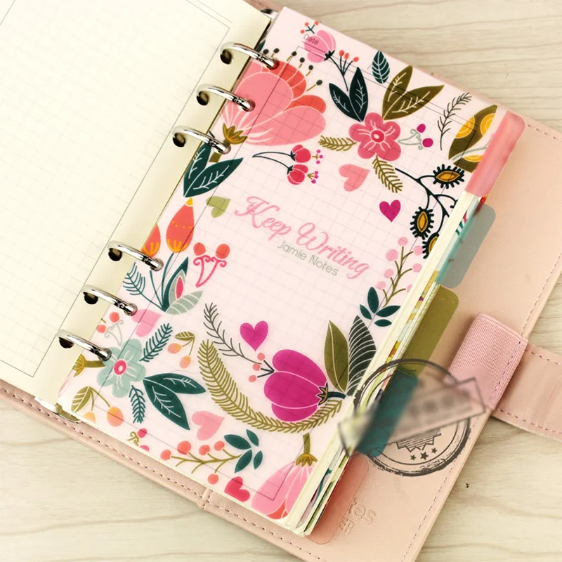 Новинка 2019 разделитель материала PP для блокнот dokibook Candy Flower индекс бумажного ядра