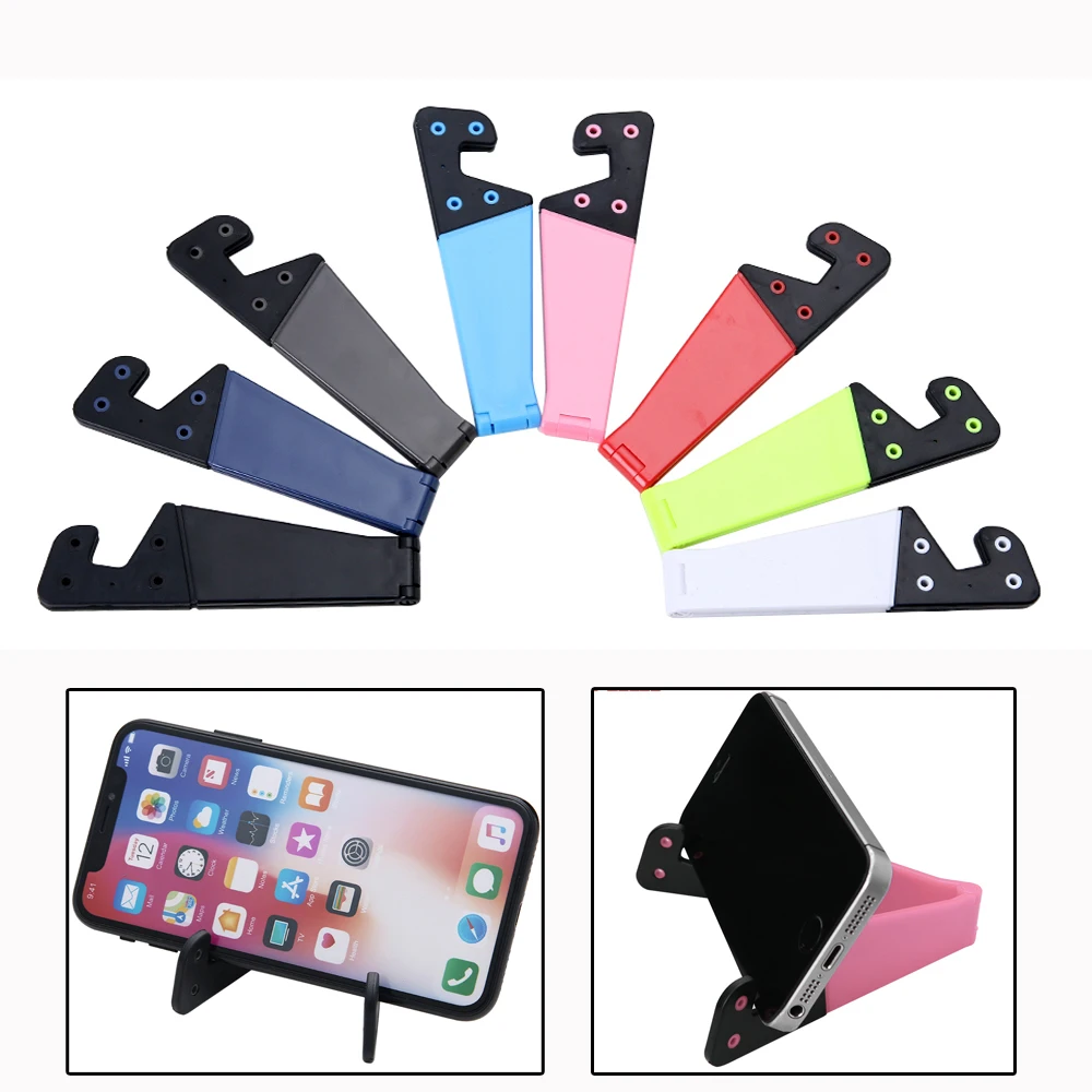 

V-Shaped Universal Foldable Mobile Cell Phone Stand Holder for Smartphone Tablet Adjustable Support Phone Holder Random Color