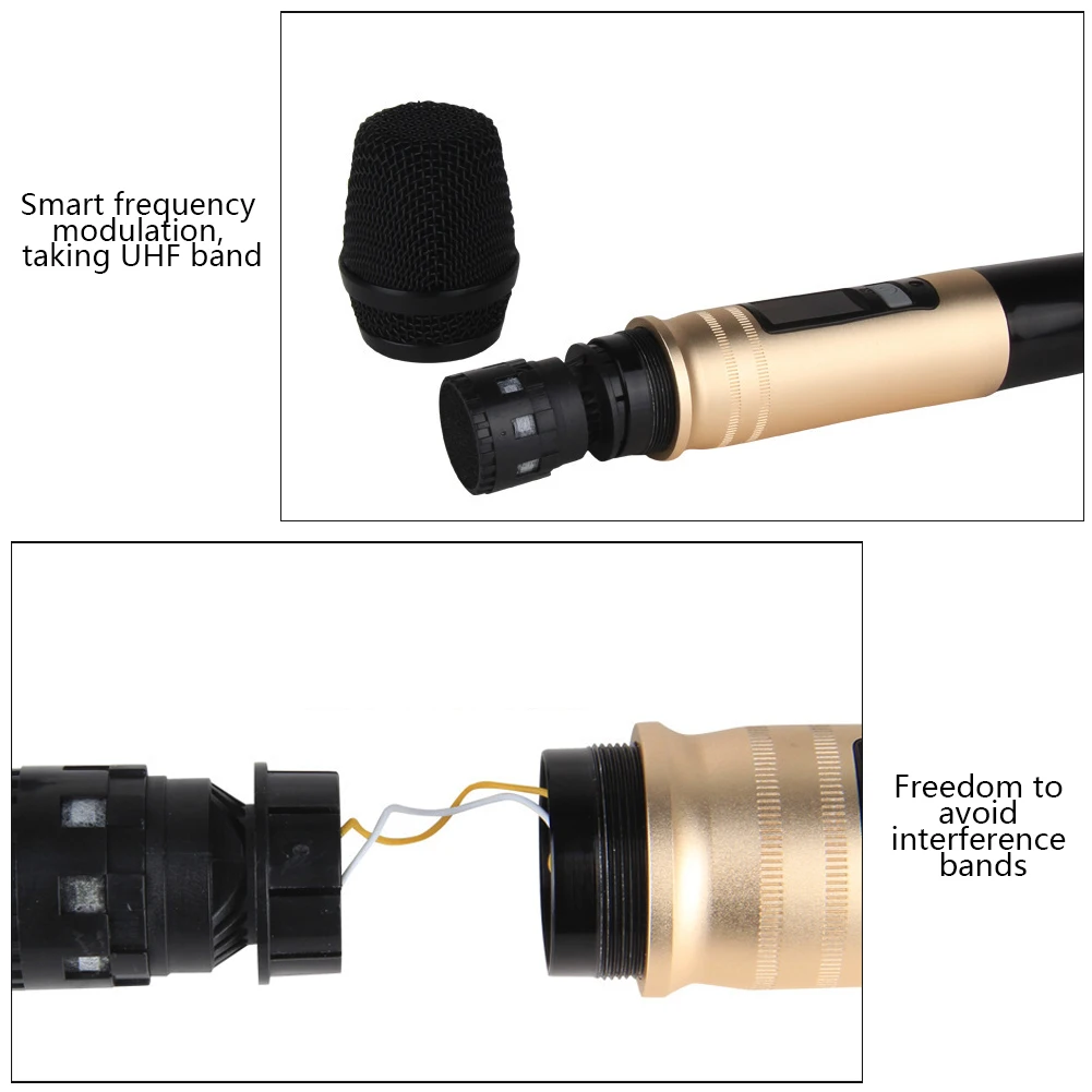 UX2 UHF беспроводной микрофон система ручной микрофон с портативным приемником для караоке бизнес встречи речевой усилитель записи