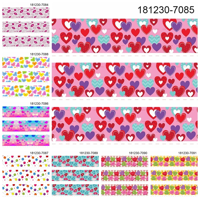 10 ярдов-разные размеры-День Святого Валентина лента сладкая любовь напечатанная лента 7083-7092