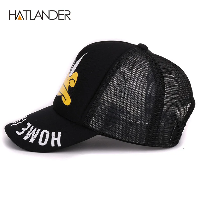Hatlander cute children baseball caps baby girls sun visor hats boys snapback casquette gorras cartoon duck kids summer mesh cap