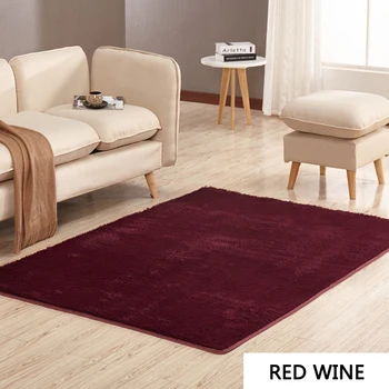 

EHOMEBUY Modern Rugs Solid Color Red Wine Rectangle Floor Carpets For Bedroom 14 Sizes Living Room Balcony Anti Slip Door Mats