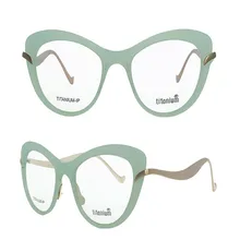 MONGOTEN для женщин Мода полный обод Титан кошачий глаз дизайн Оптический очки с прозрачными защитными стеклами бренд дизайнерские очки зрелище