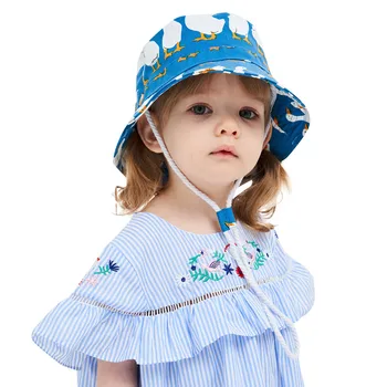 

Fashion Summer Sun Protection Baby Boys Girls Soft Cotton Sun Hat Eaves Baseball Cap Beret Adjustable Chin Strap