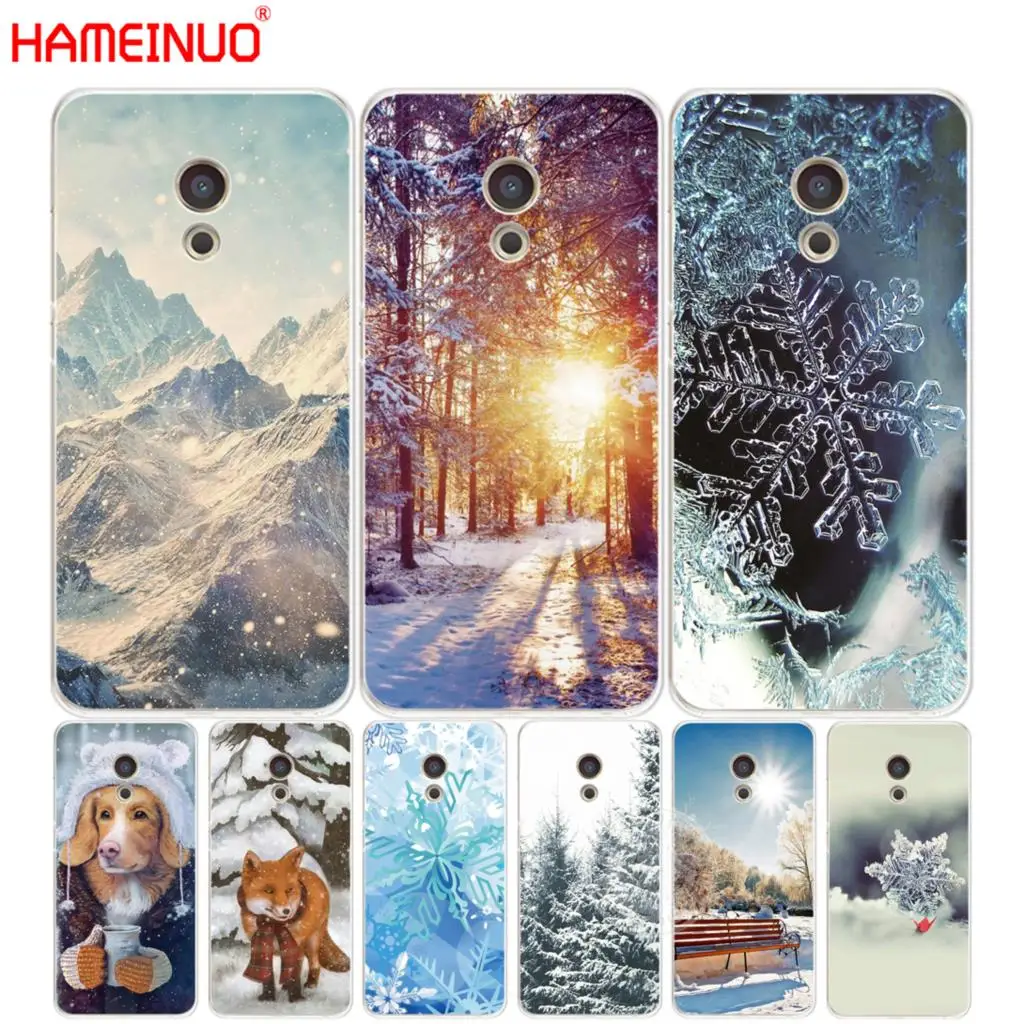 

HAMEINUO winter snow Snowflake Cover phone Case for Meizu M5 M5S M6 M2 M3 M3S MX4 MX5 MX6 PRO 6 5 U10 U20 note plus