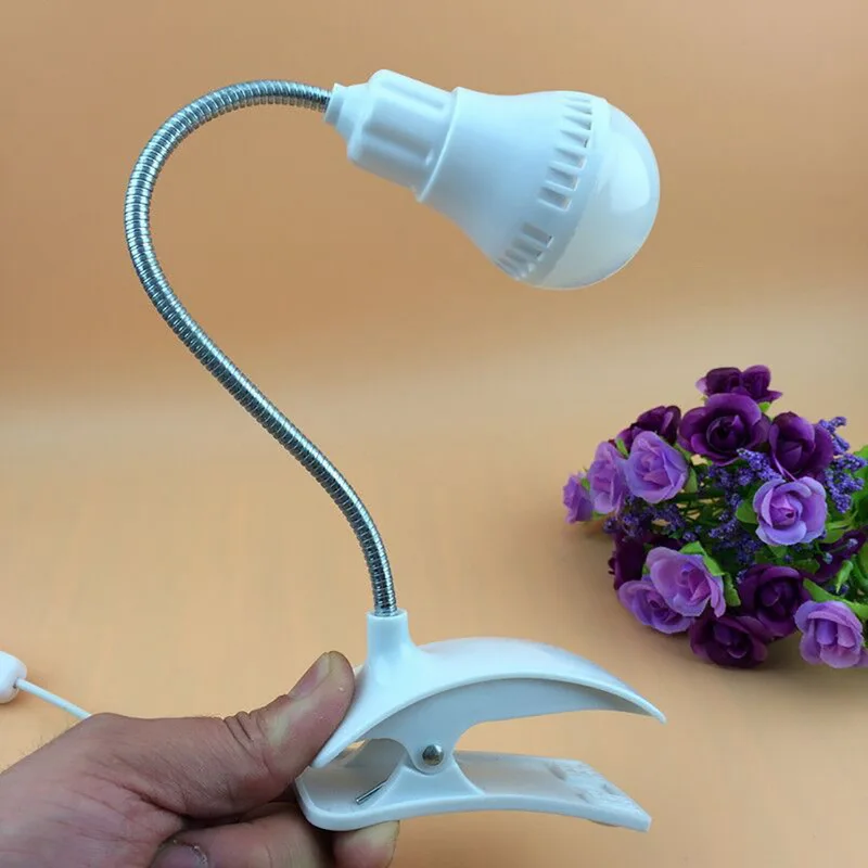 Креативные светодиодные настольные лампы гибкая USB клипер зажим защита глаз