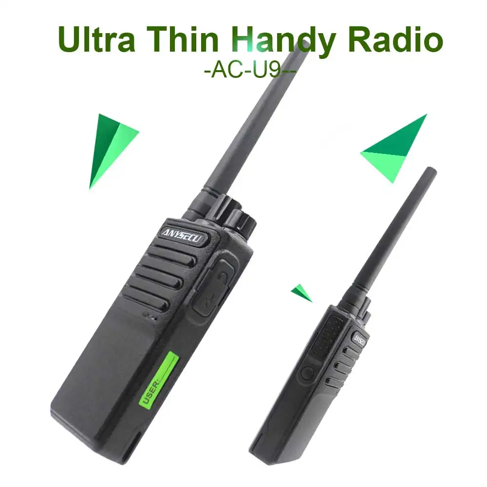 Anysecu ультра тонкий портативный AC-U9 двухстороннее радио UHF400-470MHz 5 Вт ham Радио Walkie Talke