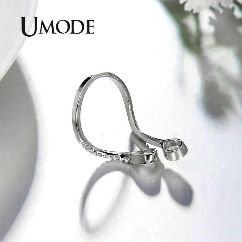 Женские обручальные кольца UMODE в форме капли воды с регулируемым кубическим