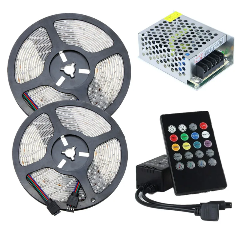 Waterproof RGB LED Strip Music Kit 12V 60leds/m Low Voltage Diode Tape 5m 10m 15m With Music RGB