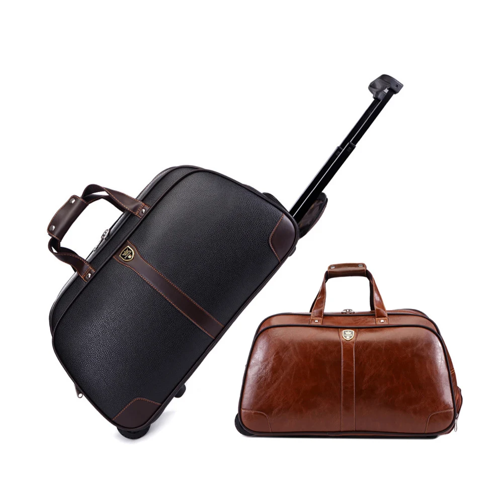 LeTrend High quality Travel Bags Men Businesses Rolling Luggage PU