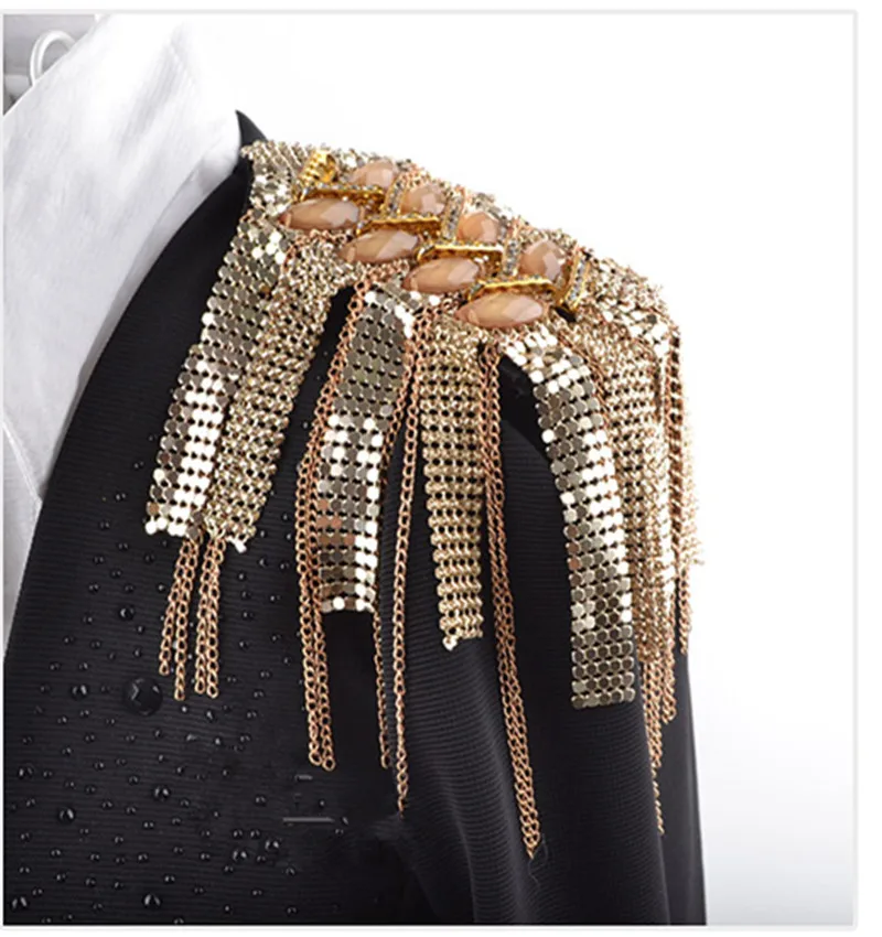 Buy Male suit shoulder tassel badges buckle jewelry