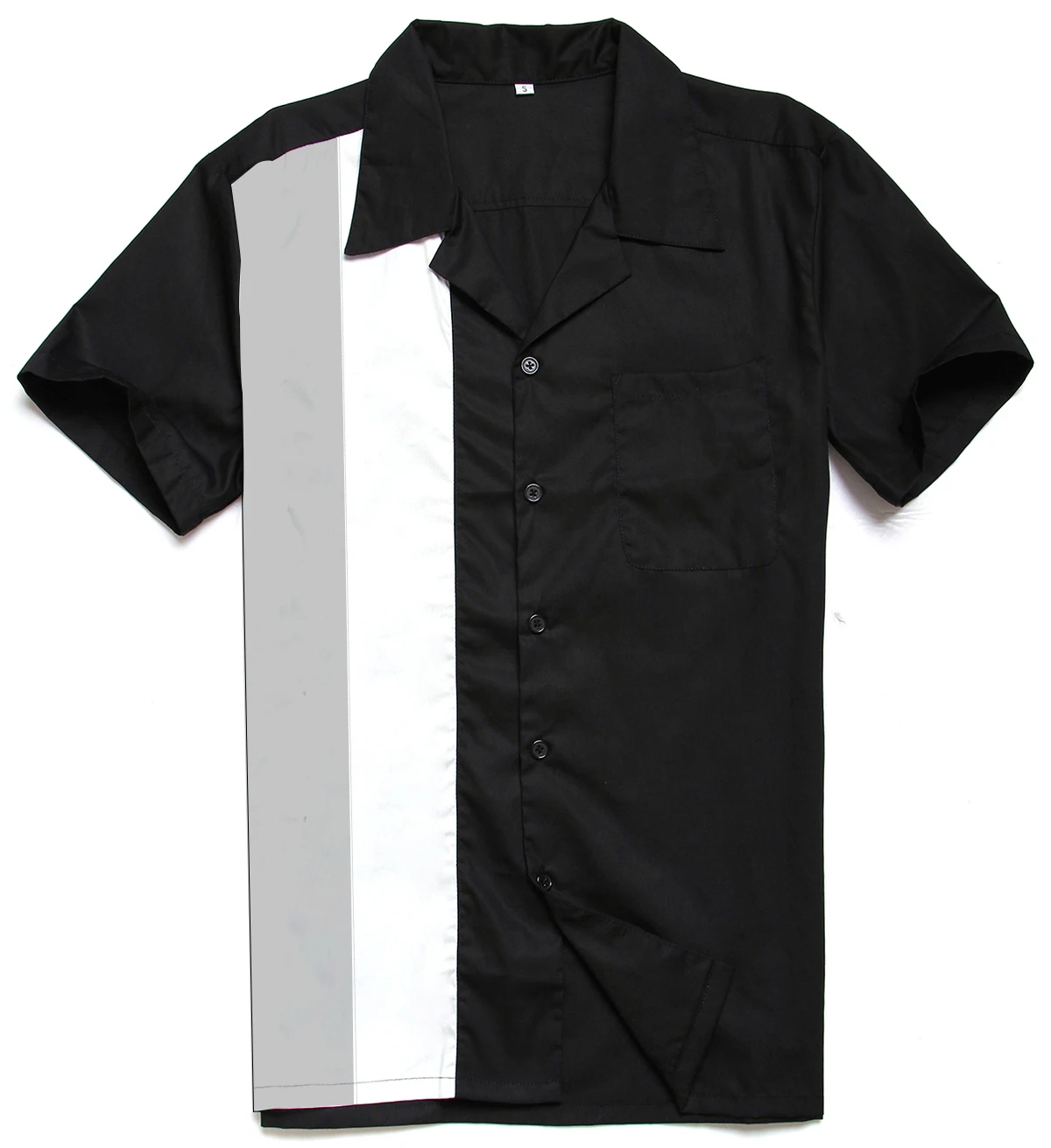 New Arrival 2018 American Style Rockabilly Men Shirts Big Size Clothes Vintage Shirt Patchwork Rock N Roll Black Short Sleeve