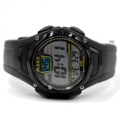 DW423D Black Watchcase Date Alarm BackLight Water Resist Men Women Digital Watch
