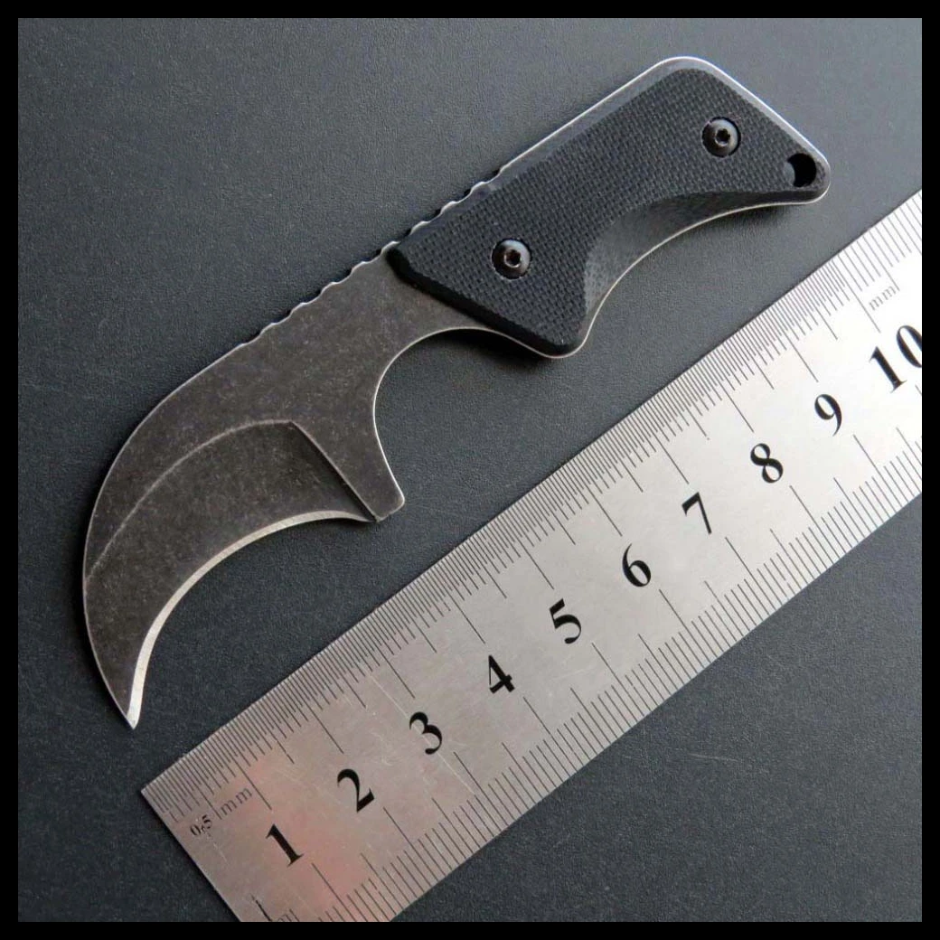 

ZZSQ New Mini Pocket Knife Straight Knives AUS-8 Steel Blade Stainless Steel Handle Fixed Blade Knife