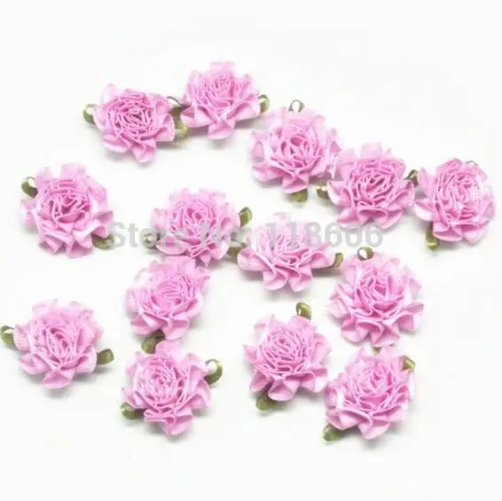 

atin Ribbon Rosette Bow Carnation Cabbage Rosette Appliques Craft Decoration Free Shipping