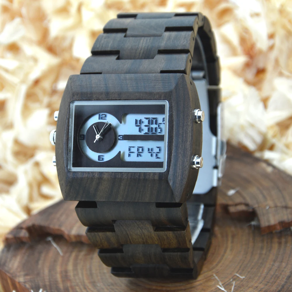 

BEWELL Wooden Watch Men's Quartz Watch Handmade Brand Design Wooden Watch Luxury Edition Digital Watch Box Casual Jewelry 021A