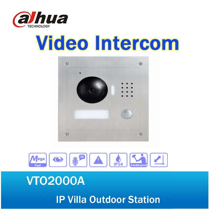 

DH VTO2000A Metal IP Villa Outdoor Station Video Intercom DH P2P PoE Night Vision Door Bell Intercom English firmware
