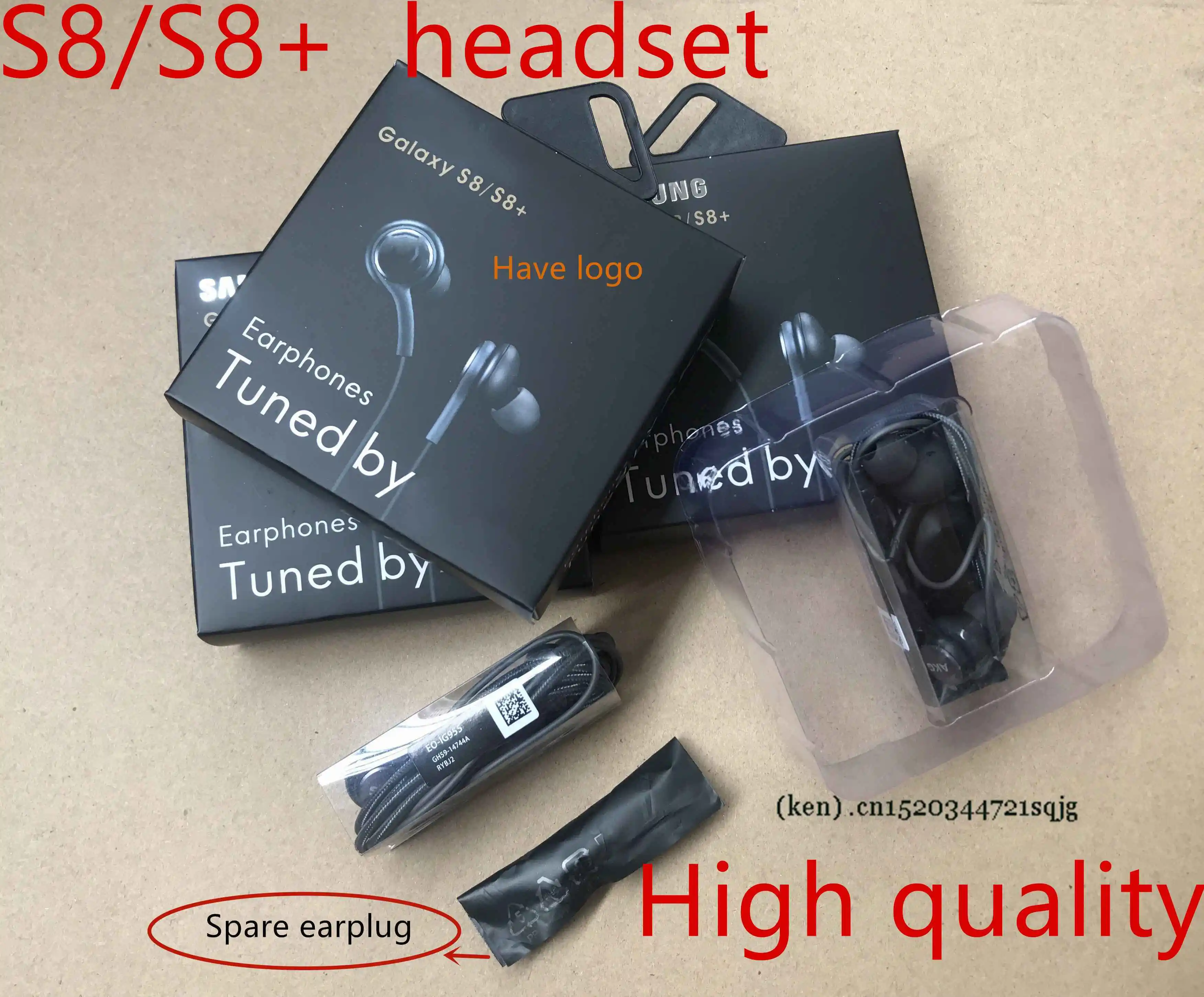 

1:1 Original High quality AA+ headset in ear headphones earphone With Remote Mic for 3.5mm plug EO-IG955 s8 s9 s7 With packaging