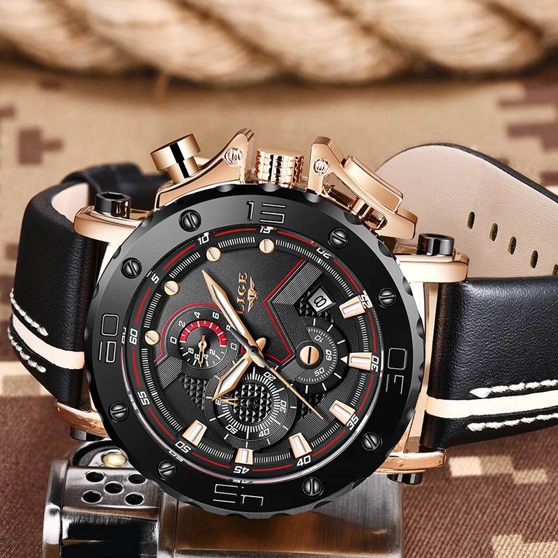 2018 LIGE New Chronograph Mens Watches Top Brand Fashion Luxury Quartz Watch Men Military Waterproof Clock Male Sport Wristwatch