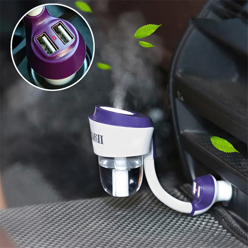 Car Air Humidifier Air Purifier Air Freshener Ultrasonic Atomization