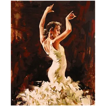 

Framed Excellent picture dancing Persia dancing diva Dance Oil Painting by numbers samba Dancer Decorative drawing 40*50cm