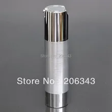 50 мл УФ Серебряный безвоздушный вакуумный насос бутылка для лосьона с серебряным насосом и нижней основой используется для косметического контейнера