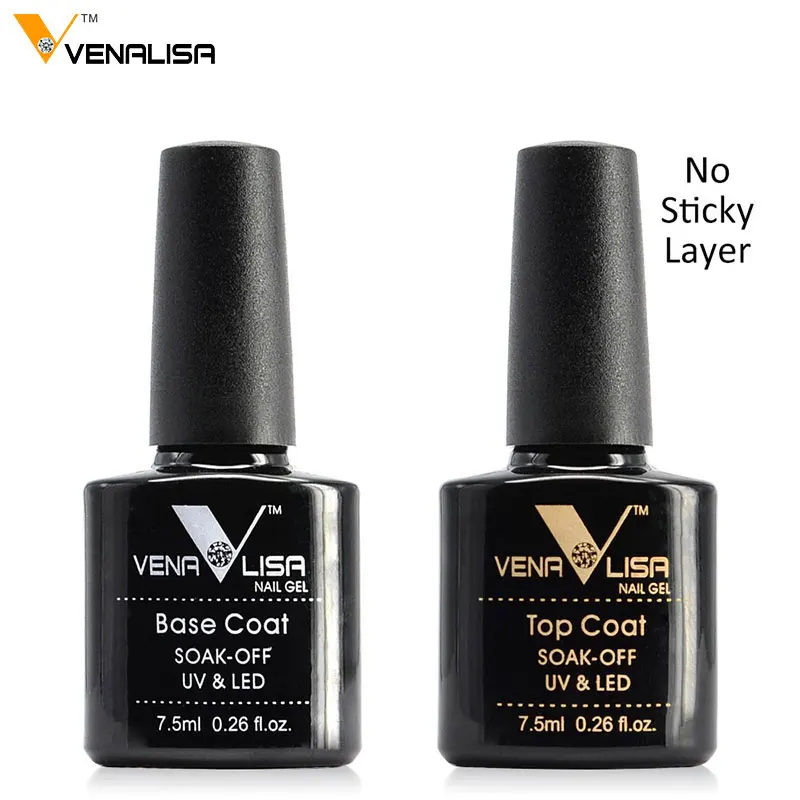 #61508 Venalisa Gel Nail 7.5 ml Top Coat Top + Base Coat Foundation for UV Gel Polish Best on Ali N