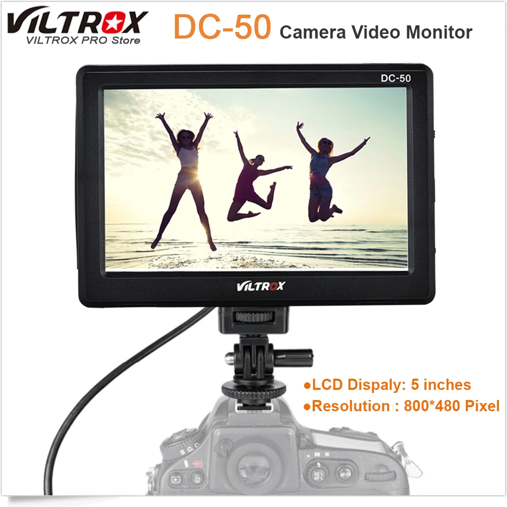 Viltrox DC-50 портативный 5 ''клип на ЖК HDMI камера видео монитор для Canon Nikon sony A7 A9 A7II A7SII A6500 A6300 DSLR BMPCC